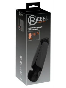 Rebel Intimate Trainer 3-Point Vibrating Silicone, 22.1 cm, Black