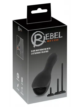 Rebel 3Di Glans Stimulation Device with Flexible Dilators, Black