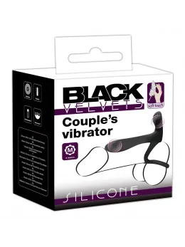 Black Velvets Couples Intimacy Vibrator Dual Ring Waterproof Black