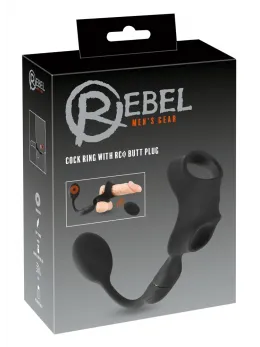 REBEL RC Silicone System - Intimate Dual Ring with Remote Plug, Black