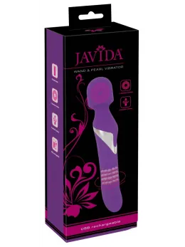 Javida Wand & Pearl Dual-Ended Vibrator Silicone 24cm USB Rechargeable
