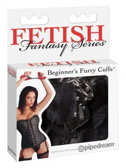 FFS Beginner’s Fury Soft Plush Adjustable Handcuffs - Black