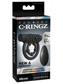 FCR RC Performance Pro Silicone Dual Ring with Remote 10 Modes Black
