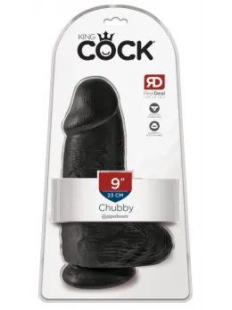 King Cock Chubby Dark Anatomical Model with Suction Cup 22.9 cm