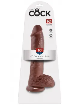 Pipedream King Cock 10 Inch Balls Brown Anatomical Model PVC