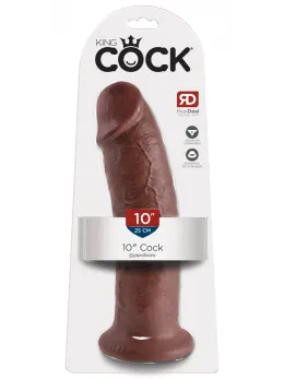 King Cock Model 10'' Anatomical Intimate Device Brown PVC 25 cm