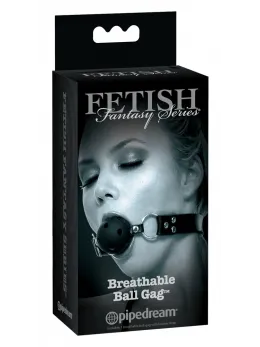 FFSLE Adjustable Airflow Ball Gag Black 4cm - Breathable System