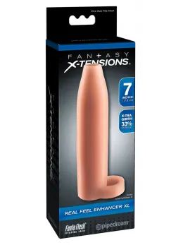 Real Feel XL удължител за пенис, светъл, TPE, 17,8 см