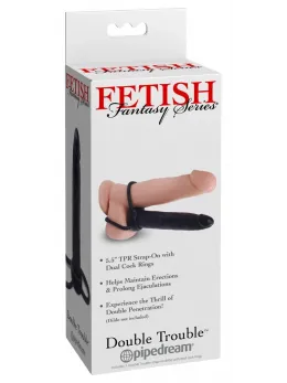 FFS Double Trouble Dark - Multifunctional Couple’s Ring & Anal Attachment, Black