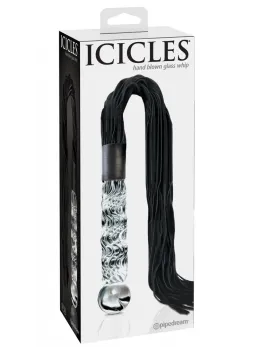 Pipedream Icicles No. 38 Glass Massage Wand with Leather Tassels 63cm Blue