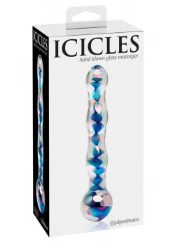 Pipedream Icicles No. 8 Glass Intimate Massager Clear/Blue 17.5cm