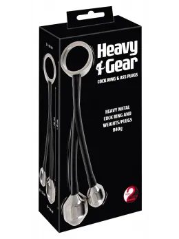 Mystim Heavy Gear Dual Plug Intimate System Metal & Silicone 31cm