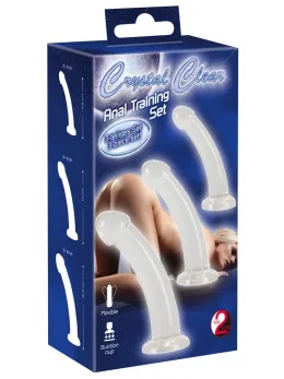 Crystal Clear комплект прозрачни анални разширители за тренинг, 3 бр.
