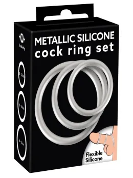 You2Toys Metallic Silicone Support Ring Set, 3 Sizes, Flexible, Black