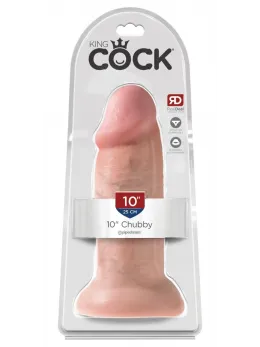 King Cock Model 10in Chubby, Skin Tone, Suction Cup, 25.4 cm