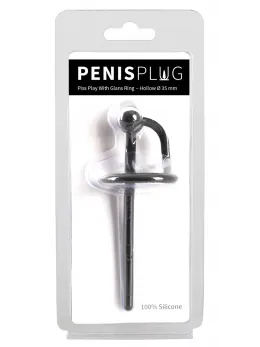 Mystim Glans Ring Intimate Urethral Dilator Silicone 12cm Black