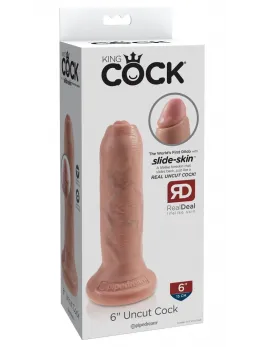 King Cock необрязано дилдо с вендуза, телесно, 15,2 см