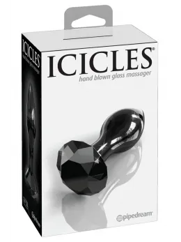 Pipedream Icicles No. 78 Glass Plug with Diamond-Shaped Base, Black 9 cm