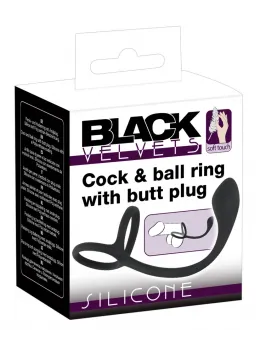 Black Velvets Advanced 3-in-1 Silicone Intimate System 22.5 cm Black