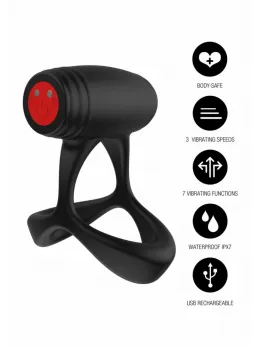 EXTREME by HIDDEN DESIRE Optima Cross Xpert C-Ring Vibrating System Black