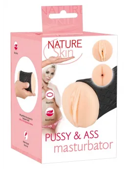 Nature Skin Double-Ended Intimate Device TPE Black Sleeve 14.3cm