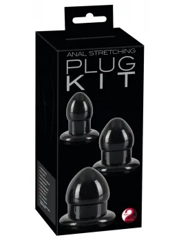 You2Toys Anal Trainer Plug Set Black TPR, 3 Sizes, Easy-Insert Design