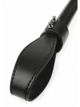 Genuine Leather Chain Whip - Sturdy Handle & Metal Chain Tails, Black