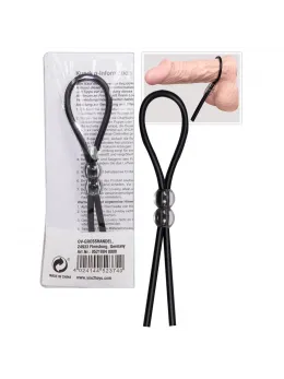 You2Toys Adjustable Black Silicone Comfort Ring with Pearls, 24 cm
