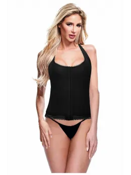 Baci Bustier Black S - Elegant Lace-Up Corset with Decorative Edges