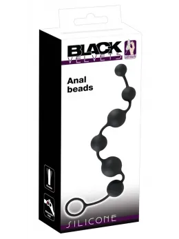 Black Velvets Silicone Intimate Bead Chain 40cm Black Flexible Design