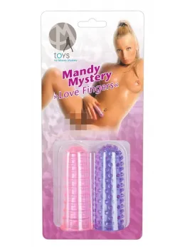 You2Toys Mandy Finger Sleeves Set Pink & Purple Textured 8cm