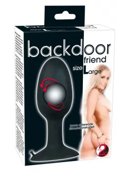You2Toys Large Silicone Plug with Rotating Ball & Suction Cup, Black