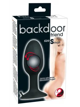 You2Toys Small Silicone Plug with Rotating Ball, Black, 8 cm