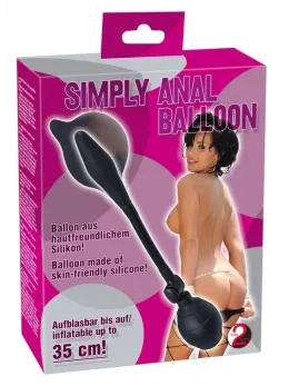 Simply Anal Inflatable Silicone Expansion Plug Black 30cm