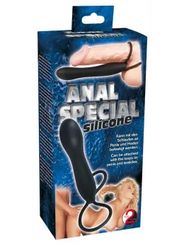 You2Toys Anal Plug Silicone Black 15 cm Dual Loop System
