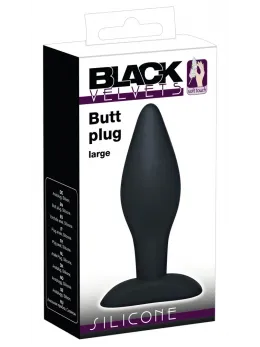Black Velvets Silicone Large Anal Plug 12 cm Smooth Surface Black