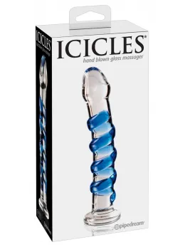 Pipedream Icicles No. 5 Glass Massage Tool Spiral Pattern 18.5cm