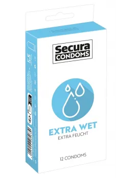 Secura Extra Wet 12pcs Silicone Coated Vegan Transparent Condoms