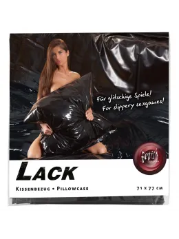ZADO Black Vinyl Pillowcase 72x77.5 cm - Washable Shiny Cover