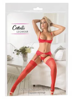 Cottelli Collection Red Stockings 20 Den 7 cm Band Oeko-Tex