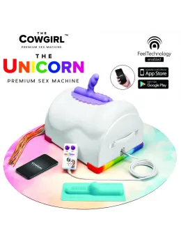 The Cowgirl Unicorn Premium Intimate Machine with Rainbow Tail, 2 Attachments