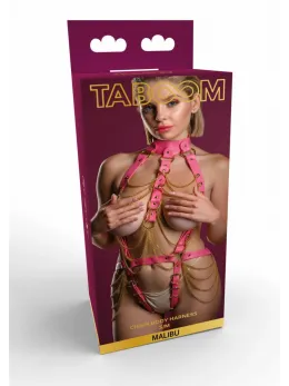Taboom Malibu Body Harness Pink Gold Vegan PU Adjustable Chains