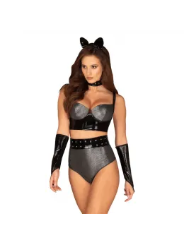 Obsessive Silveria L/XL Costume Set - Shiny High-Waist & Accessories
