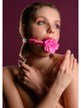 Malibu Rose силиконова топка за уста с роза, червена, регулируема
