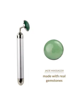La Gemmes Jade Lay-On Vibrating Massager - Green, 15 cm, Gemstone & Metal