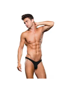 Envy Microfiber Lowrise Zip Thong S/M Black - Comfortable Modern Design