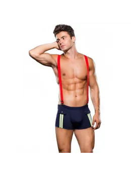 Envy Fireman Set L/XL - Navy Blue Trunks with Red Suspenders