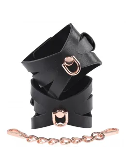 Sportsheets Sex & Mischief Brat Handcuffs with Rose Gold Chain, Black