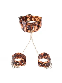 Sportsheets Amber Neck and Wrist Restraint Set, Adjustable, Gold Details