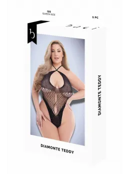 Baci Diamonte Teddy, Black, Adjustable Halter, One Size